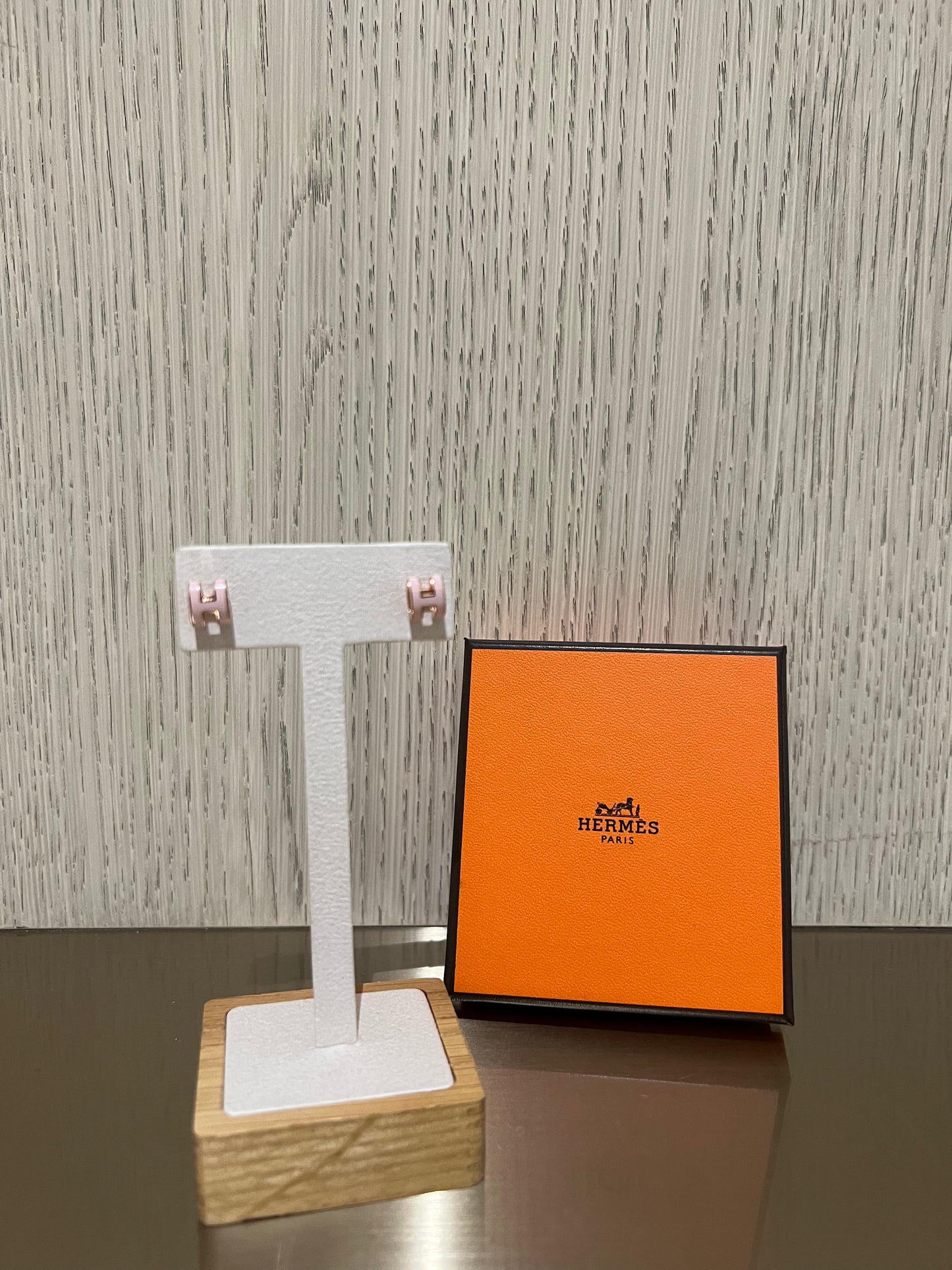 Hermes Mini Pop H Earrings Pink x RoseGold