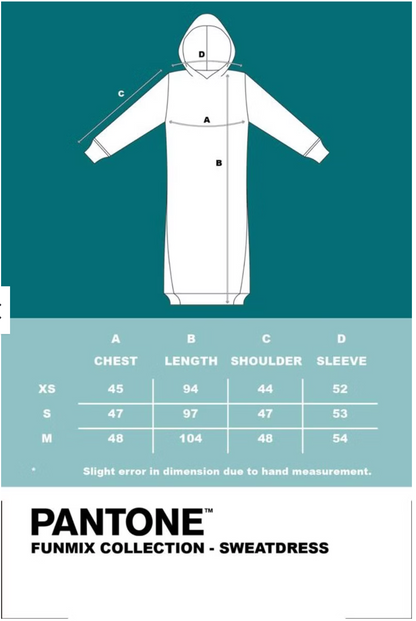 PANTONE - FunMix Collection 純棉拼色索繩連帽衛衣裙 (桃紅/綠）